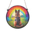 German Shepherd Rainbow Bridge Stained Glass Effect Suncatcher